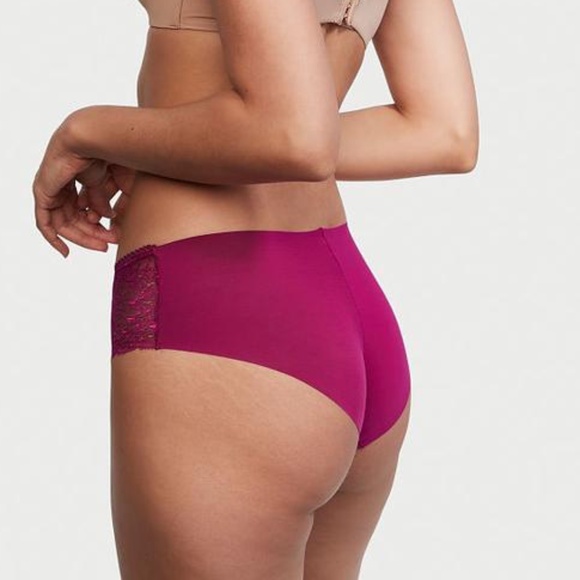 Victoria's Secret No-Show Floral Lace Hiphugger Panty Ophelia Pink Small NEW - Picture 4 of 4